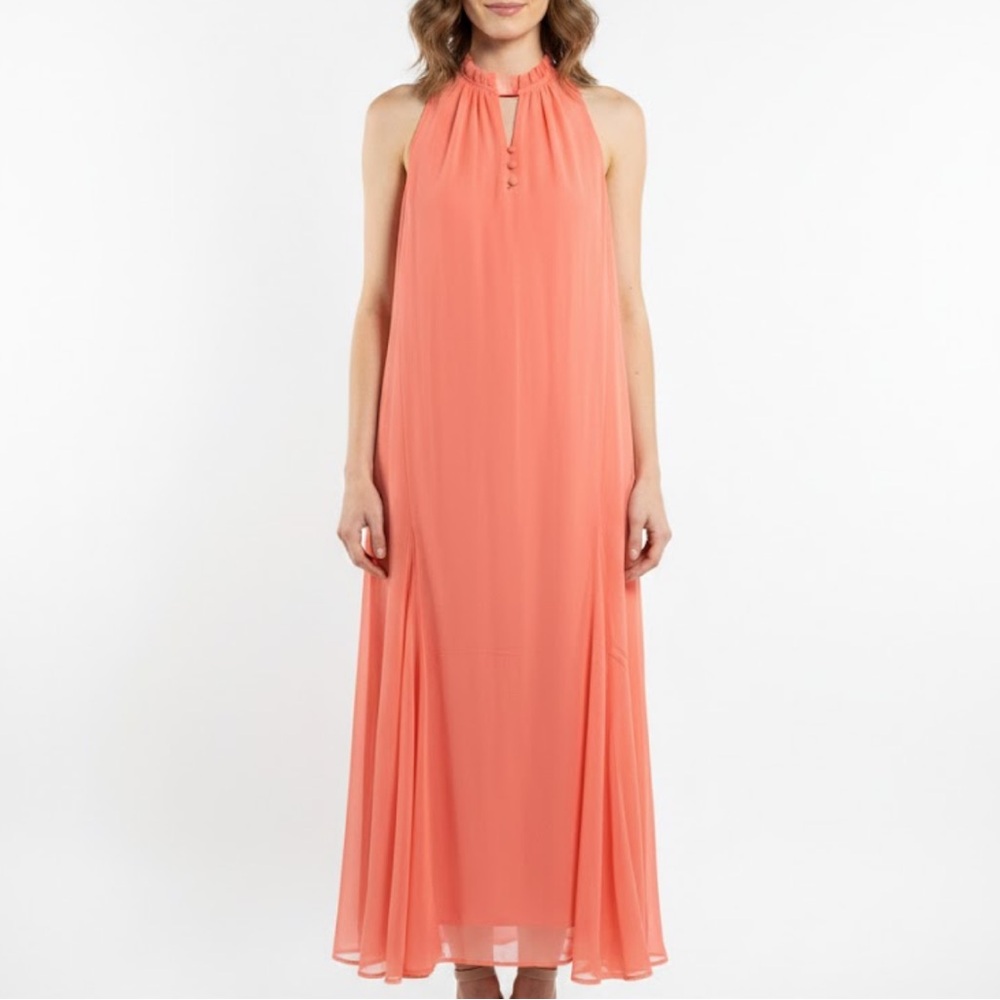 LOFT Coral Sleeveless Maxi Dress